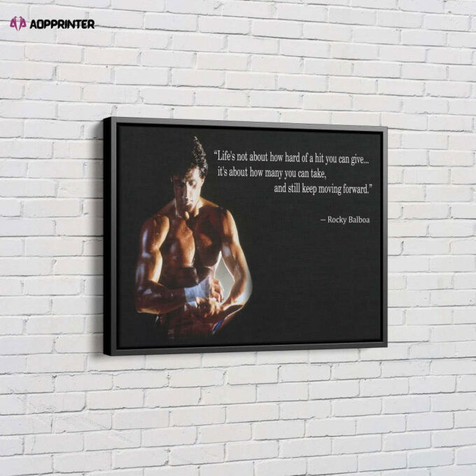 Rocky Balboa Motivational Quote Poster Movie Boxing Canvas Unique Design Wall Art Print Hand Made Ready to Hang Custom Design
