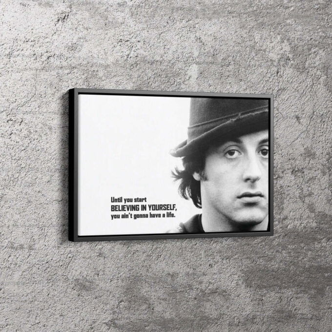 Rocky Balboa Poster Motivational Quote Canvas Unique Design Wall Art Print Hand Made Ready to Hang Custom Design