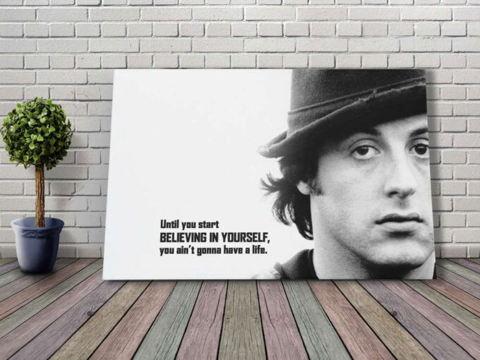 Rocky Balboa Poster Motivational Quote Canvas Unique Design Wall Art Print Hand Made Ready to Hang Custom Design