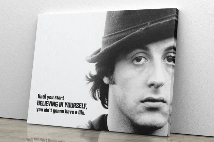 Rocky Balboa Poster Motivational Quote Canvas Unique Design Wall Art Print Hand Made Ready to Hang Custom Design