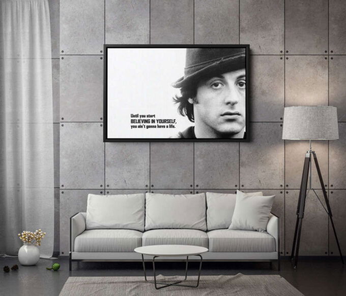 Rocky Balboa Poster Motivational Quote Canvas Unique Design Wall Art Print Hand Made Ready to Hang Custom Design