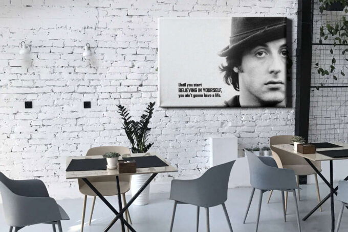 Rocky Balboa Poster Motivational Quote Canvas Unique Design Wall Art Print Hand Made Ready to Hang Custom Design