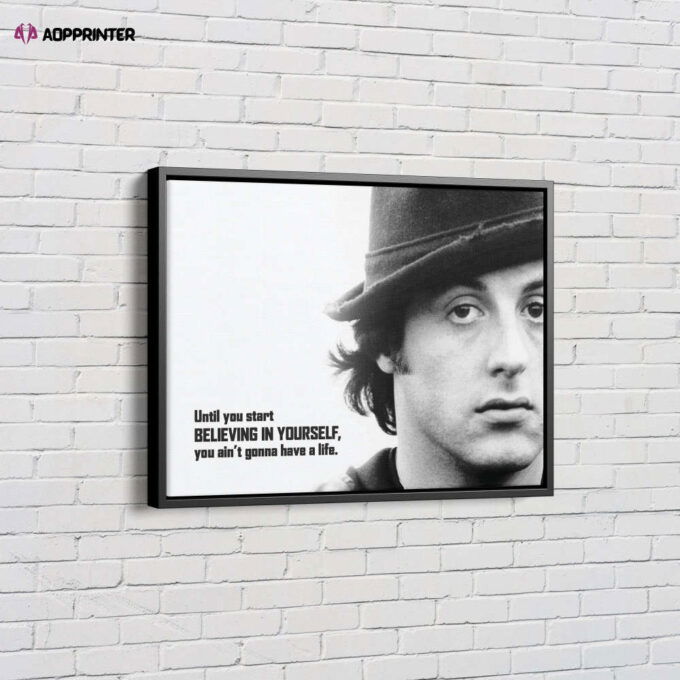Rocky Balboa Poster Motivational Quote Canvas Unique Design Wall Art Print Hand Made Ready to Hang Custom Design