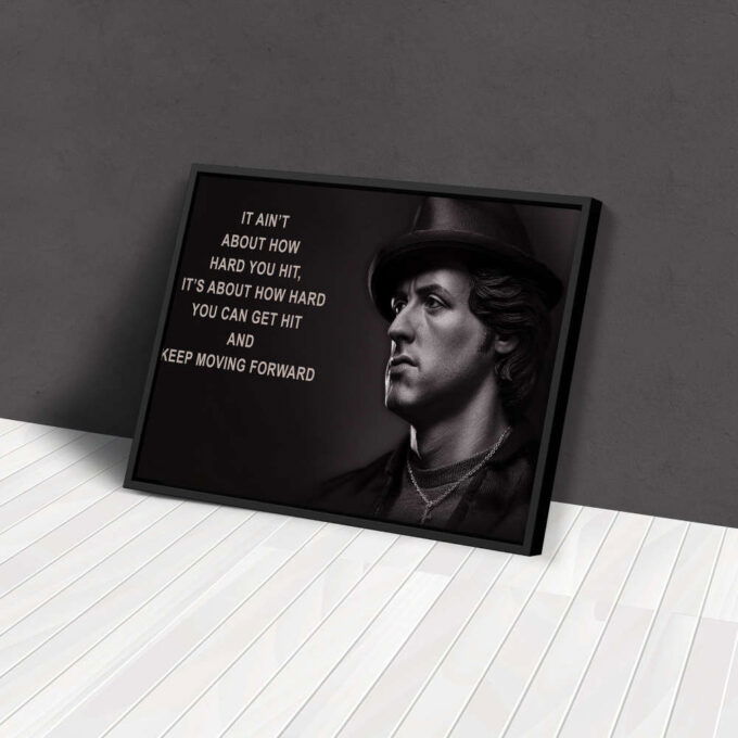 Rocky Balboa Poster Motivational Quote Canvas Wall Art Home Decor Framed Poster Man Cave Gift