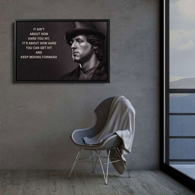 Rocky Balboa Poster Motivational Quote Canvas Wall Art Home Decor Framed Poster Man Cave Gift