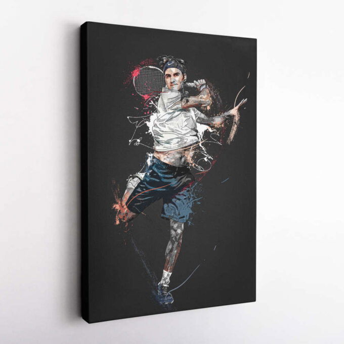 Roger Federer Art Tennis Wall Art Home Decor Hand Made Poster Canvas Print