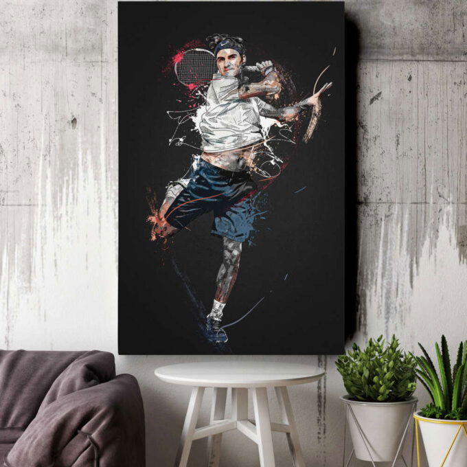 Roger Federer Art Tennis Wall Art Home Decor Hand Made Poster Canvas Print