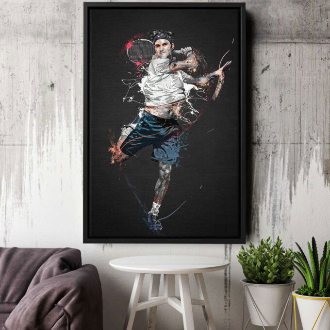 Roger Federer Art Tennis Wall Art Home Decor Hand Made Poster Canvas Print