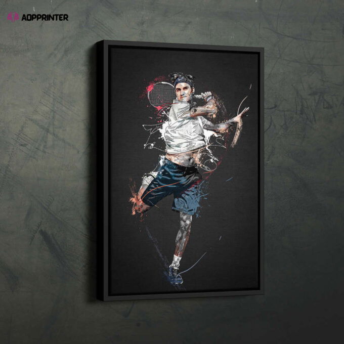 Roger Federer Art Tennis Wall Art Home Decor Hand Made Poster Canvas Print