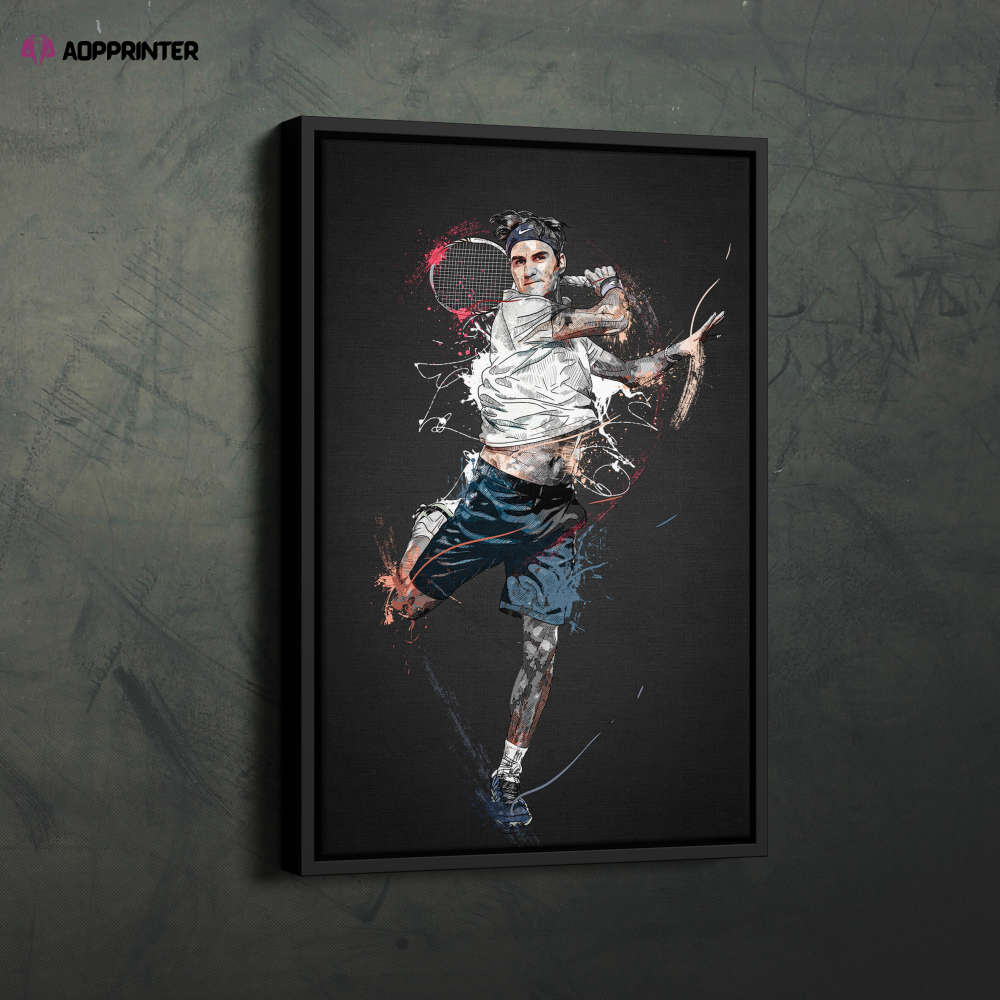 Roger Federer Art Tennis Wall Art Home Decor Hand Made Poster Canvas Print Roger Federer Art Tennis Wall Art Home Decor Hand Made Poster Canvas Print