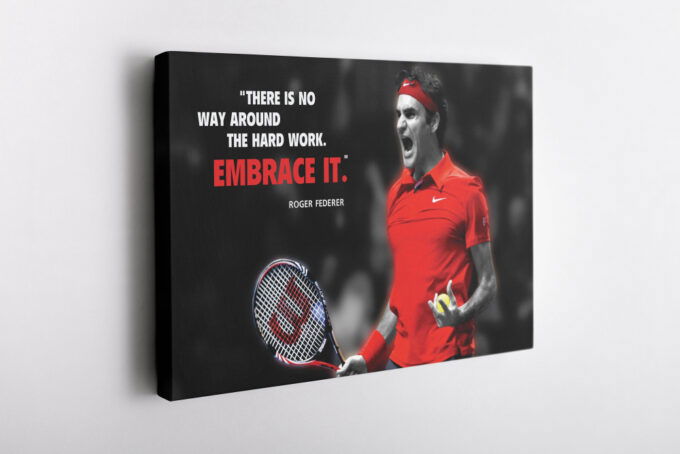 Roger Federer Quote Poster Tennis Canvas Unique Design Wall Art Print Hand Made Ready to Hang Custom Design