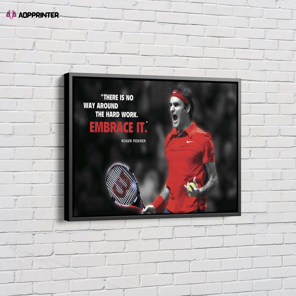Roger Federer Quote Poster Tennis Canvas Unique Design Wall Art Print Hand Made Ready to Hang Custom Design Roger Federer Quote Poster Tennis Canvas Unique Design Wall Art Print Hand Made Ready to Hang Custom Design