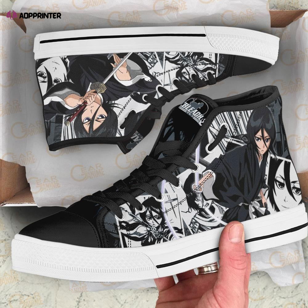 Rukia Kuchiki High Top Shoes Custom Bleach Anime For Fans Rukia Kuchiki High Top Shoes Custom Bleach Anime For Fans
