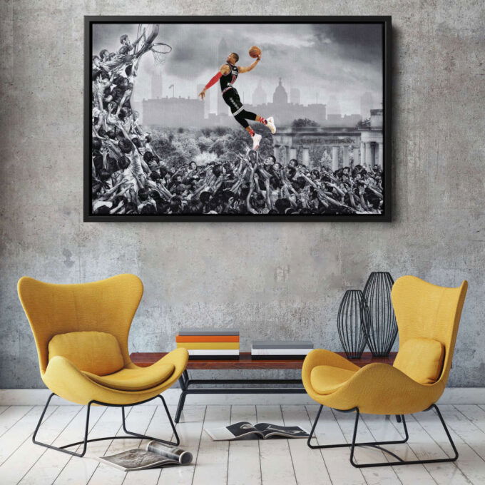 Russell Westbrook Supremacy Poster Houston Rockets Canvas Unique Design Wall Art Print Hand Made Ready to Hang Custom Design