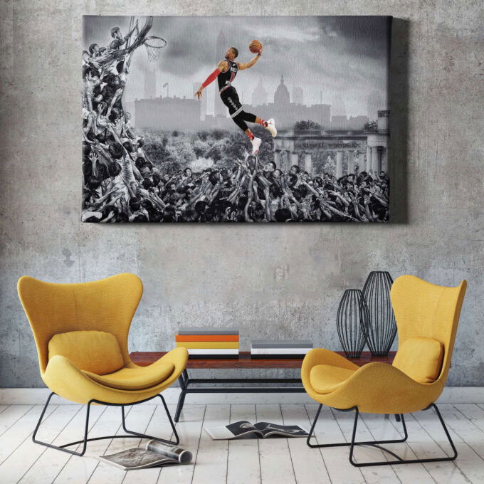 Russell Westbrook Supremacy Poster Houston Rockets Canvas Unique Design Wall Art Print Hand Made Ready to Hang Custom Design
