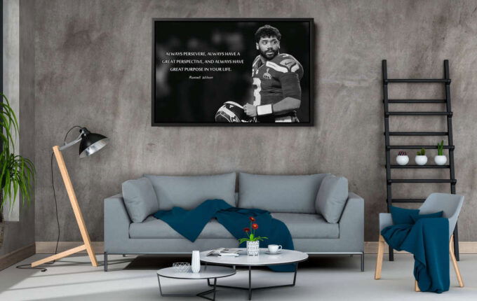 Russell Wilson Quote Poster Black and White Seattle Seahawks Canvas Unique Design Wall Art Print Hand Made Ready to Hang Custom Design