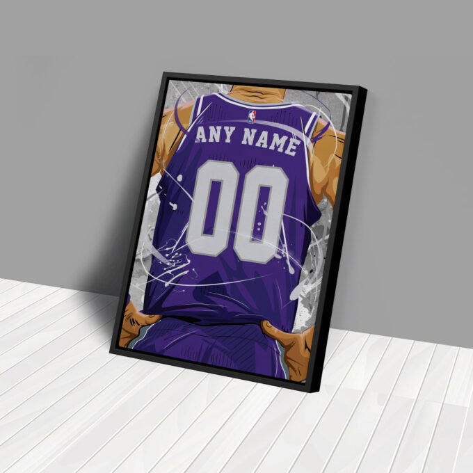 Sacramento Kings Jersey NBA Personalized Jersey Custom Name and Number Canvas Wall Art  Print Home Decor Framed Poster Man Cave Gift