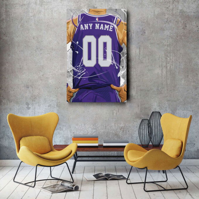 Sacramento Kings Jersey NBA Personalized Jersey Custom Name and Number Canvas Wall Art  Print Home Decor Framed Poster Man Cave Gift