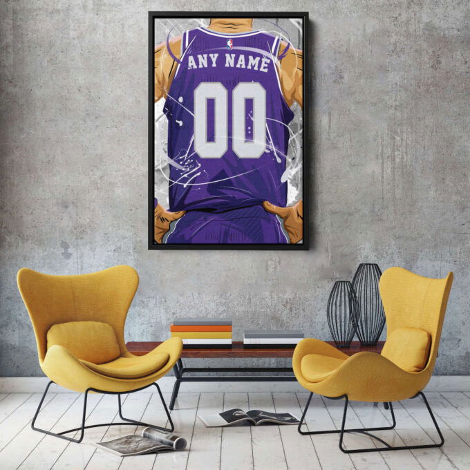 Sacramento Kings Jersey NBA Personalized Jersey Custom Name and Number Canvas Wall Art  Print Home Decor Framed Poster Man Cave Gift
