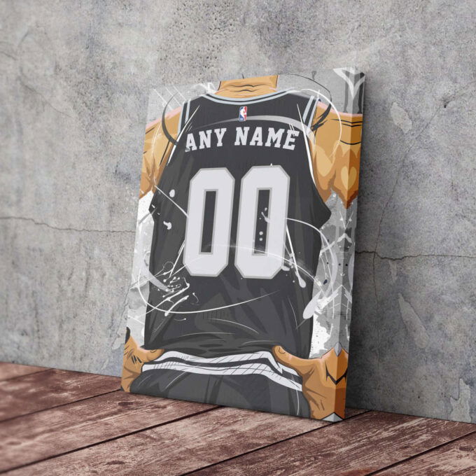San Antonio Spurs Jersey NBA Personalized Jersey Custom Name and Number Canvas Wall Art  Print Home Decor Framed Poster Man Cave Gift