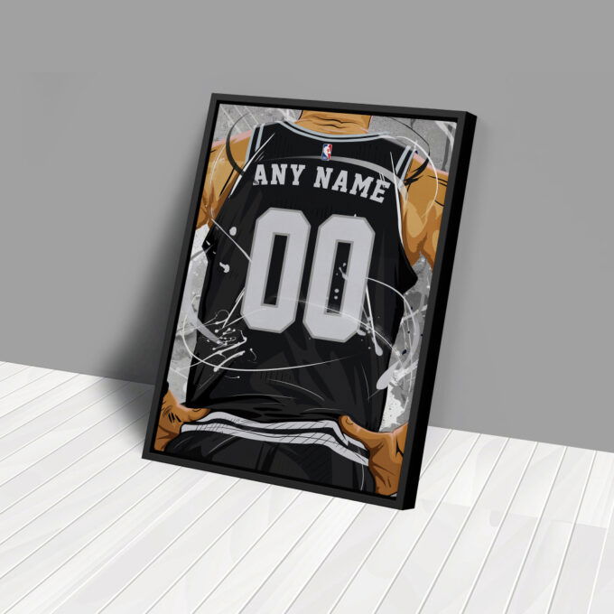 San Antonio Spurs Jersey NBA Personalized Jersey Custom Name and Number Canvas Wall Art  Print Home Decor Framed Poster Man Cave Gift