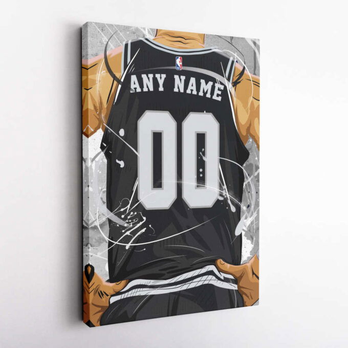San Antonio Spurs Jersey NBA Personalized Jersey Custom Name and Number Canvas Wall Art  Print Home Decor Framed Poster Man Cave Gift