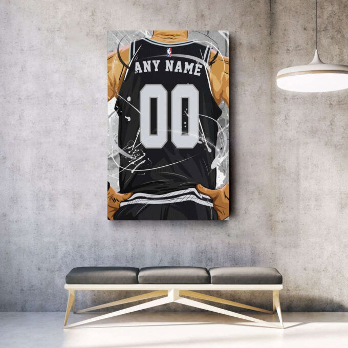 San Antonio Spurs Jersey NBA Personalized Jersey Custom Name and Number Canvas Wall Art  Print Home Decor Framed Poster Man Cave Gift