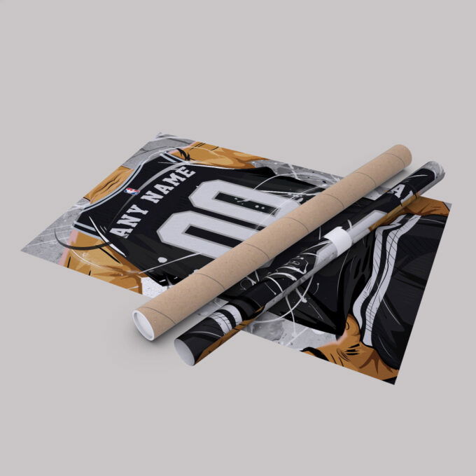 San Antonio Spurs Jersey NBA Personalized Jersey Custom Name and Number Canvas Wall Art  Print Home Decor Framed Poster Man Cave Gift