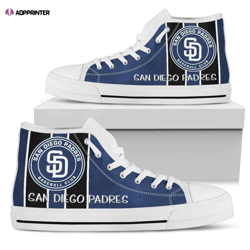 San Diego Padres MLB Baseball Custom Canvas High Top Shoes HT1093 San Diego Padres MLB Baseball Custom Canvas High Top Shoes HT1093