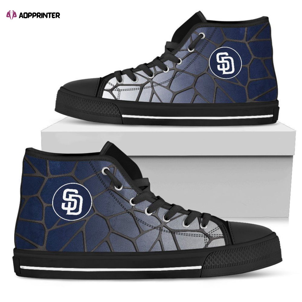 San Diego Padres MLB Baseball Custom Canvas High Top Shoes HT1148 San Diego Padres MLB Baseball Custom Canvas High Top Shoes HT1148