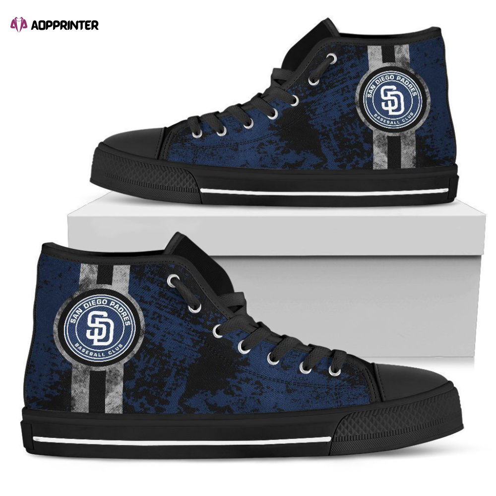 San Diego Padres MLB Baseball Custom Canvas High Top Shoes San Diego Padres MLB Baseball Custom Canvas High Top Shoes