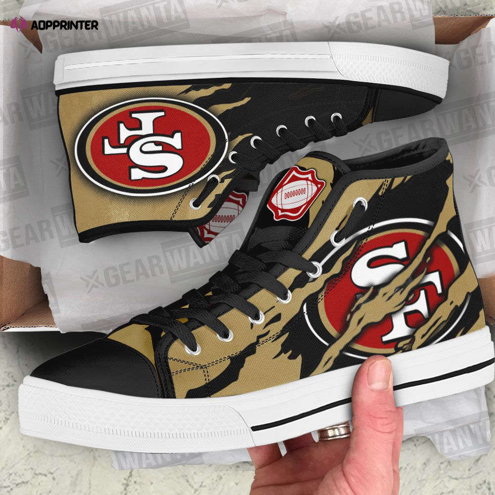 San Francisco 49ers High Top Shoes Custom For Fans San Francisco 49ers High Top Shoes Custom For Fans