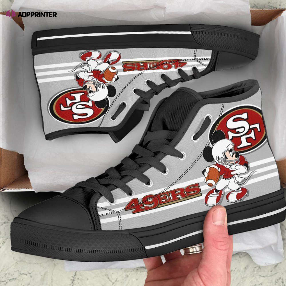 San Francisco 49ers High Top Shoes Custom Mickey For Fans San Francisco 49ers High Top Shoes Custom Mickey For Fans