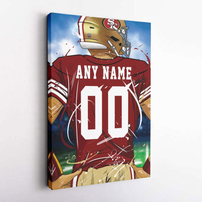 San Francisco 49ers Jersey NFL Personalized Jersey Custom Name and Number Canvas Wall Art  Print Home Decor Framed Poster Man Cave Gift