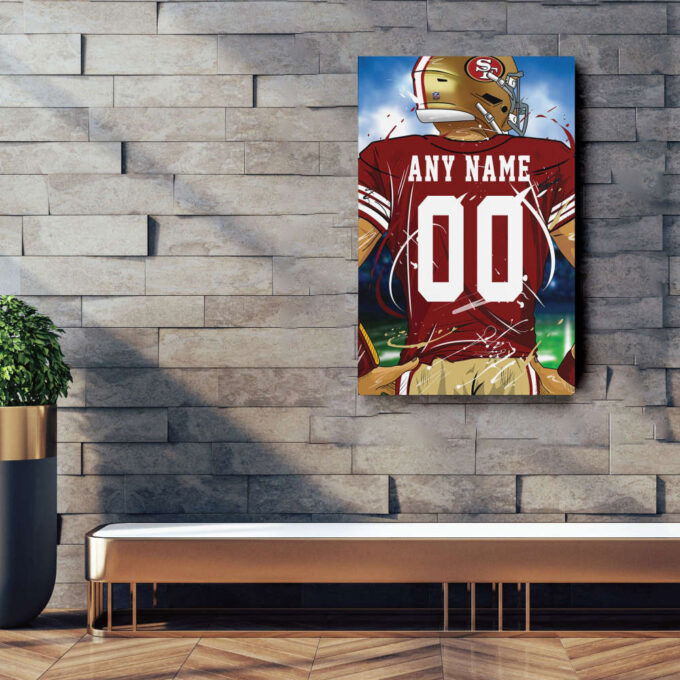 San Francisco 49ers Jersey NFL Personalized Jersey Custom Name and Number Canvas Wall Art  Print Home Decor Framed Poster Man Cave Gift