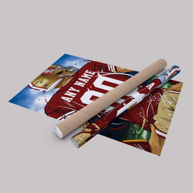 San Francisco 49ers Jersey NFL Personalized Jersey Custom Name and Number Canvas Wall Art  Print Home Decor Framed Poster Man Cave Gift