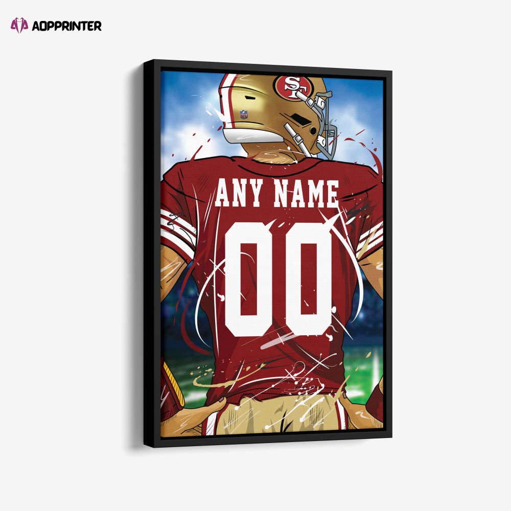 San Francisco 49ers Jersey NFL Personalized Jersey Custom Name and Number Canvas Wall Art Print Home Decor Framed Poster Man Cave Gift San Francisco 49ers Jersey NFL Personalized Jersey Custom Name and Number Canvas Wall Art Print Home Decor Framed Poster Man Cave Gift