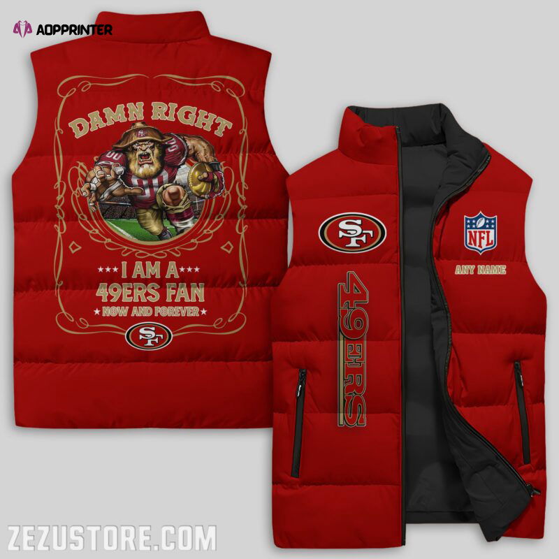 San Francisco 49ers NFL Sleeveless Puffer Jacket Custom For Fans Gifts San Francisco 49ers NFL Sleeveless Puffer Jacket Custom For Fans Gifts