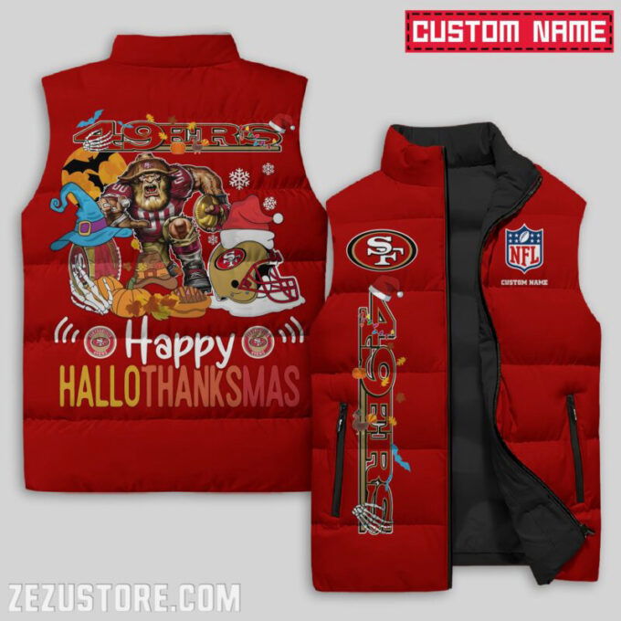 San Francisco 49ers NFL Sleeveless Puffer Jacket Custom For Fans Gifts