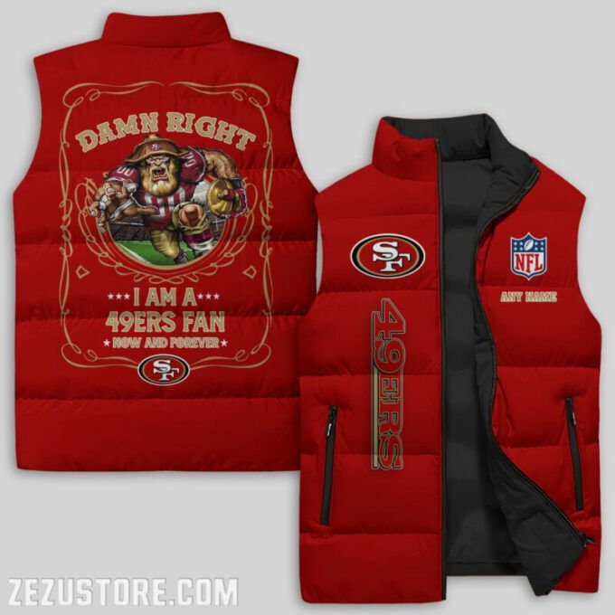 San Francisco 49ers NFL Sleeveless Puffer Jacket Custom For Fans Gifts