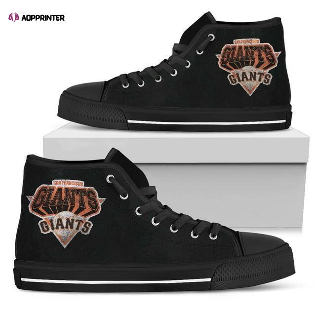 San Francisco Giants MLB Custom Canvas High Top Shoes San Francisco Giants MLB Custom Canvas High Top Shoes