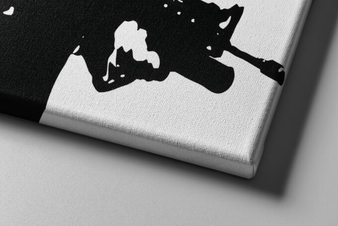 Scarface Black and Whie Poster Tony Montana Illustration Canvas Unique Design Wall Art Print Hand Made Ready to Hang Custom Design