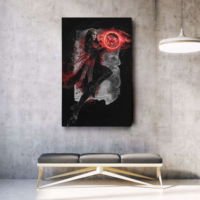 Scarlet Witch Poster Marvel Comics Art Canvas Wall Art Print Home Decor Framed Poster Gift for Kids