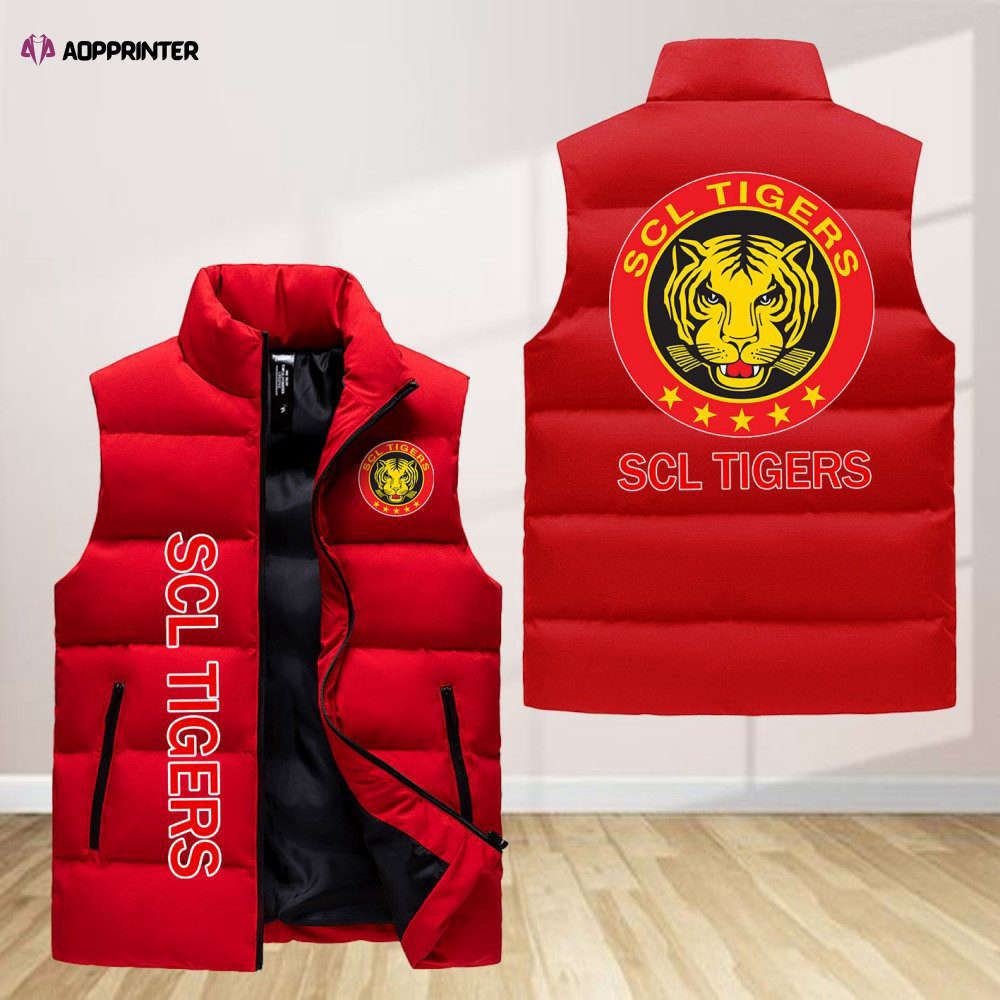 Scl Tigers Sleeveless Puffer Jacket Custom For Fans Gifts Scl Tigers Sleeveless Puffer Jacket Custom For Fans Gifts