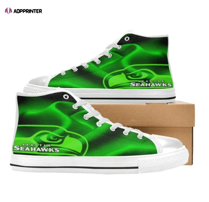 Seattle Seahawks NFL Custom Canvas High Top Shoes Seattle Seahawks NFL Custom Canvas High Top Shoes