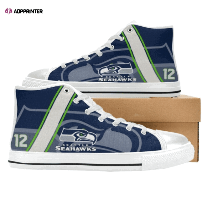 Seattle Seahawks NFL Custom Canvas High Top Shoes