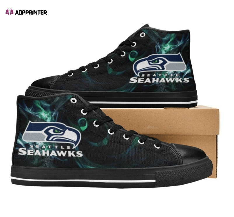 Seattle Seahawks NFL Custom Canvas High Top Shoes HT1145 Seattle Seahawks NFL Custom Canvas High Top Shoes HT1145