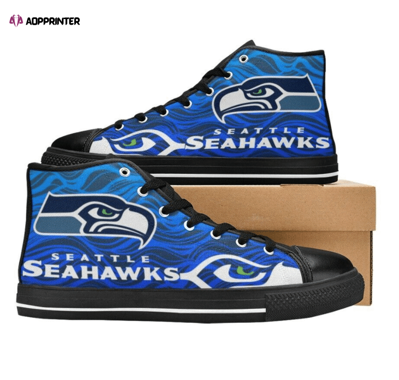 Seattle Seahawks NFL Custom Canvas High Top Shoes HT1167 Seattle Seahawks NFL Custom Canvas High Top Shoes HT1167