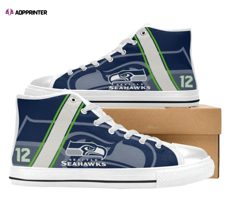 Seattle Seahawks NFL Custom Canvas High Top Shoes Seattle Seahawks NFL Custom Canvas High Top Shoes