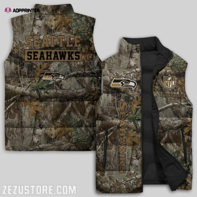 Seattle Seahawks NFL Sleeveless Puffer Jacket Custom For Fans Gifts